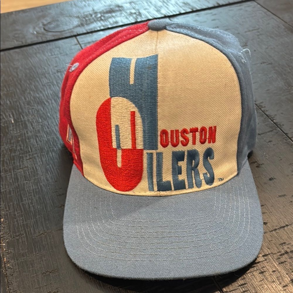 Vintage Houston Oilers AJD NFL Pro Line Spellout Snapback Hat Cap One Size